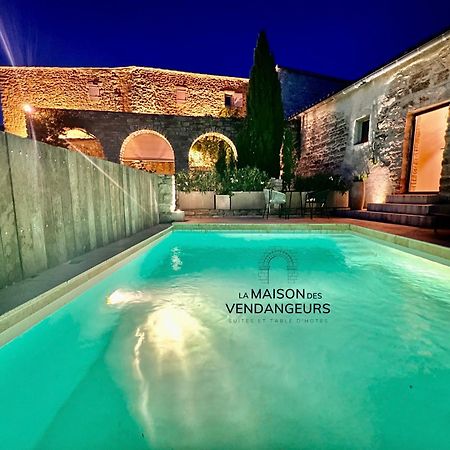 La Maison Des Vendangeurs - Table D'Hotes Le Soir Du Jeudi Au Dimanche- Jacuzzi - Balneo Spa - Acces Piscine Pour Toutes Les Chambres Sauf Studio Coquet- Piscine De Mai A Mi-Octobre Martignargues Eksteriør billede